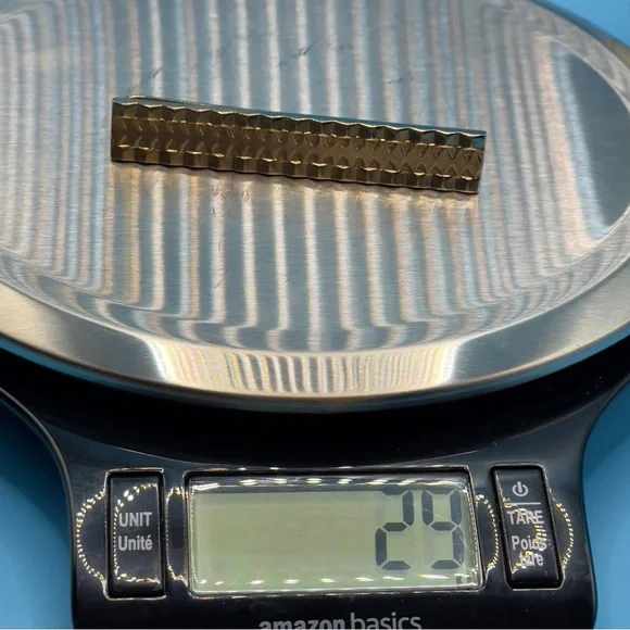 Vintage Heavy Gold Tone Textured Tie Clip Bar Mid Century Brutalist 30g 🔥 - Picture 2 of 8